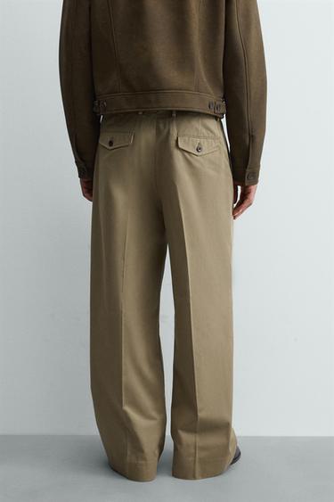 WIDE-LEG PLEATED TROUSERS - Beige by Zara - Image 2