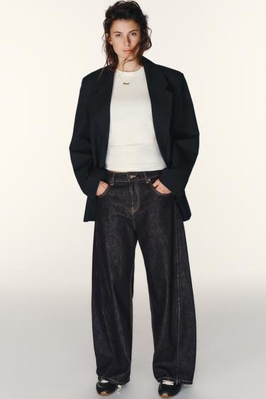 TRF JEANS WITH SIDE ZIPS - Dark indigo by Zara