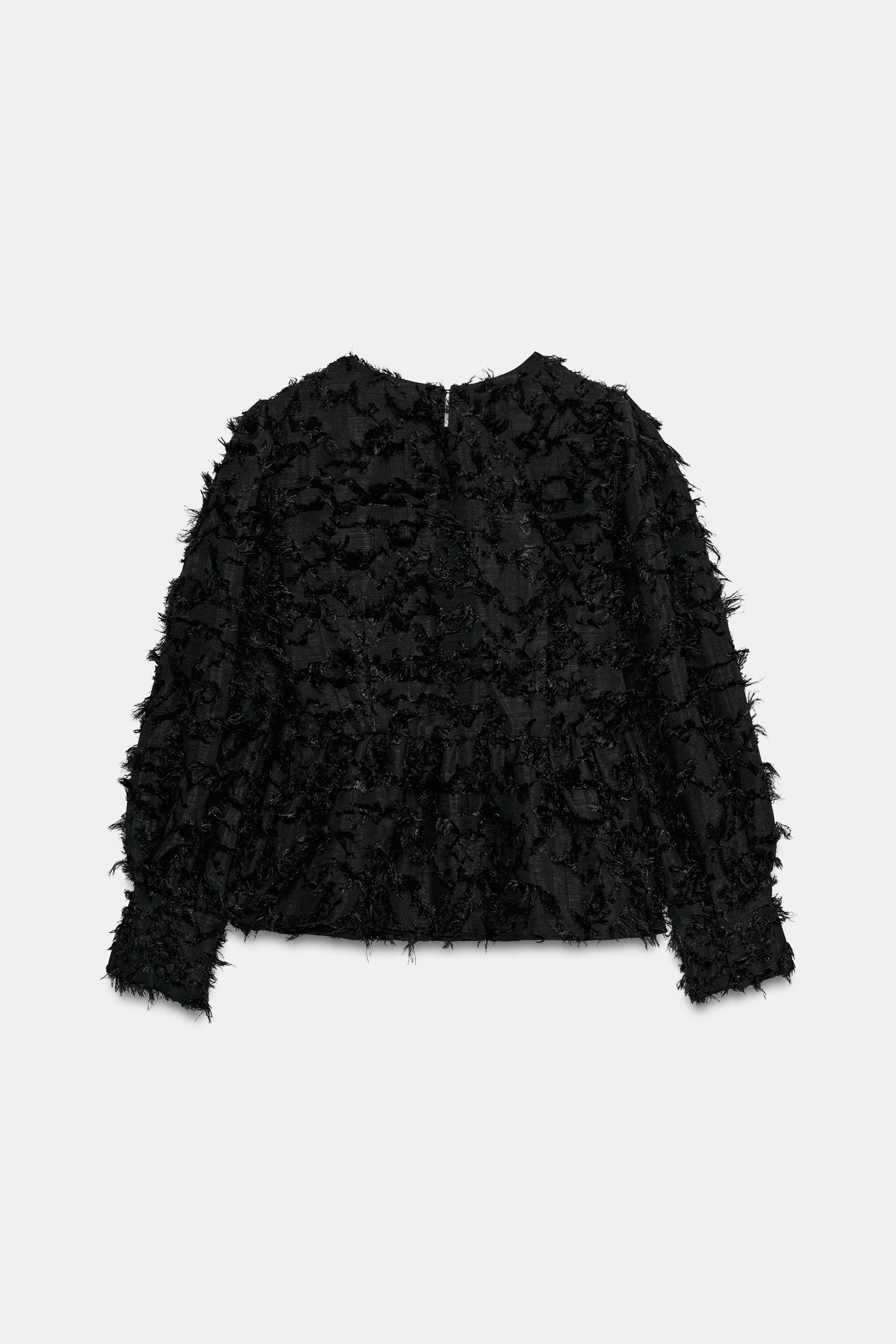 フリンジ加工ブラウス - ブラック | ZARA Japan / 日本