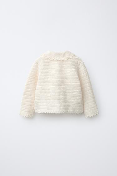 GILET EN MAILLE TEXTURÉE - Écru de Zara - Image 1