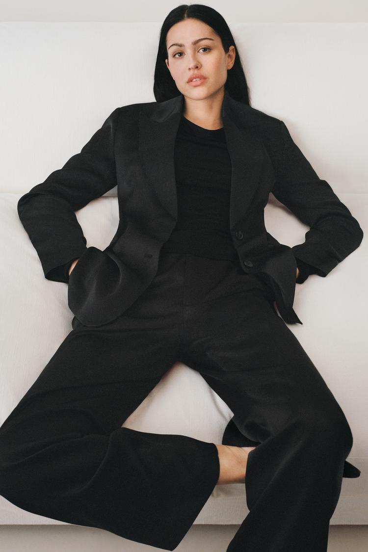 PANTALON DE COSTUME SATINÉ 50E ANNIVERSAIRE Noir ZARA France