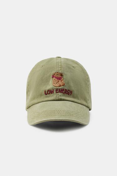 CAPYBARA EMBROIDERED TWILL CAP - Light khaki by Zara