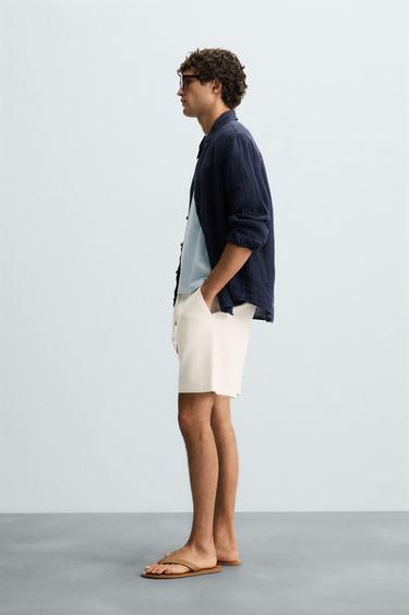 TEXTURE JOGGER BERMUDA SHORTS - Oyster-white by Zara - Image 3