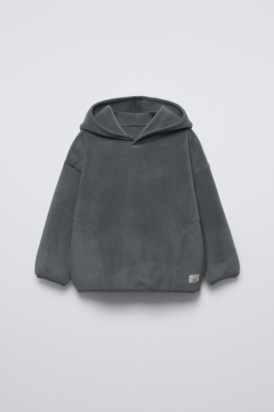 POLAR FLEECE HOODIE SWEATSHIRT - Anthracite grey | ZARA United States