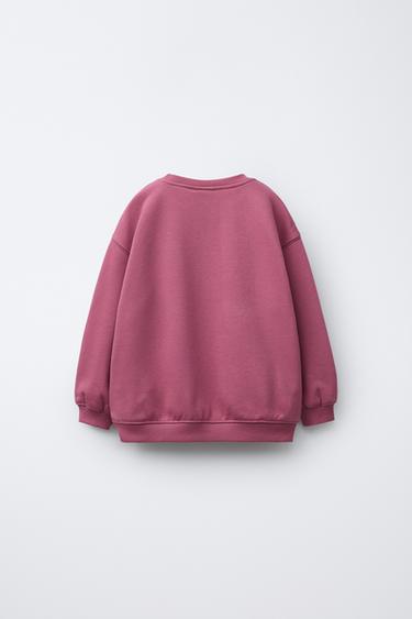 RAISED PRINT SWEATSHIRT - Raspberry by Zara - Image 1