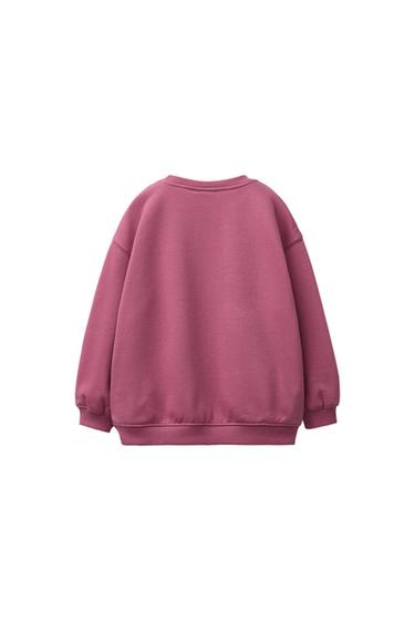 Zara RAISED PRINT SWEATSHIRT - Raspberry