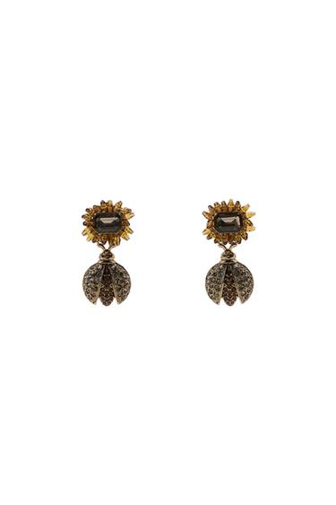 SUNFLOWER BEE RHINESTONE EARRINGS