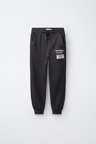 CALÇA JOGGER COM ETIQUETA - Cinza-antracito da Zara