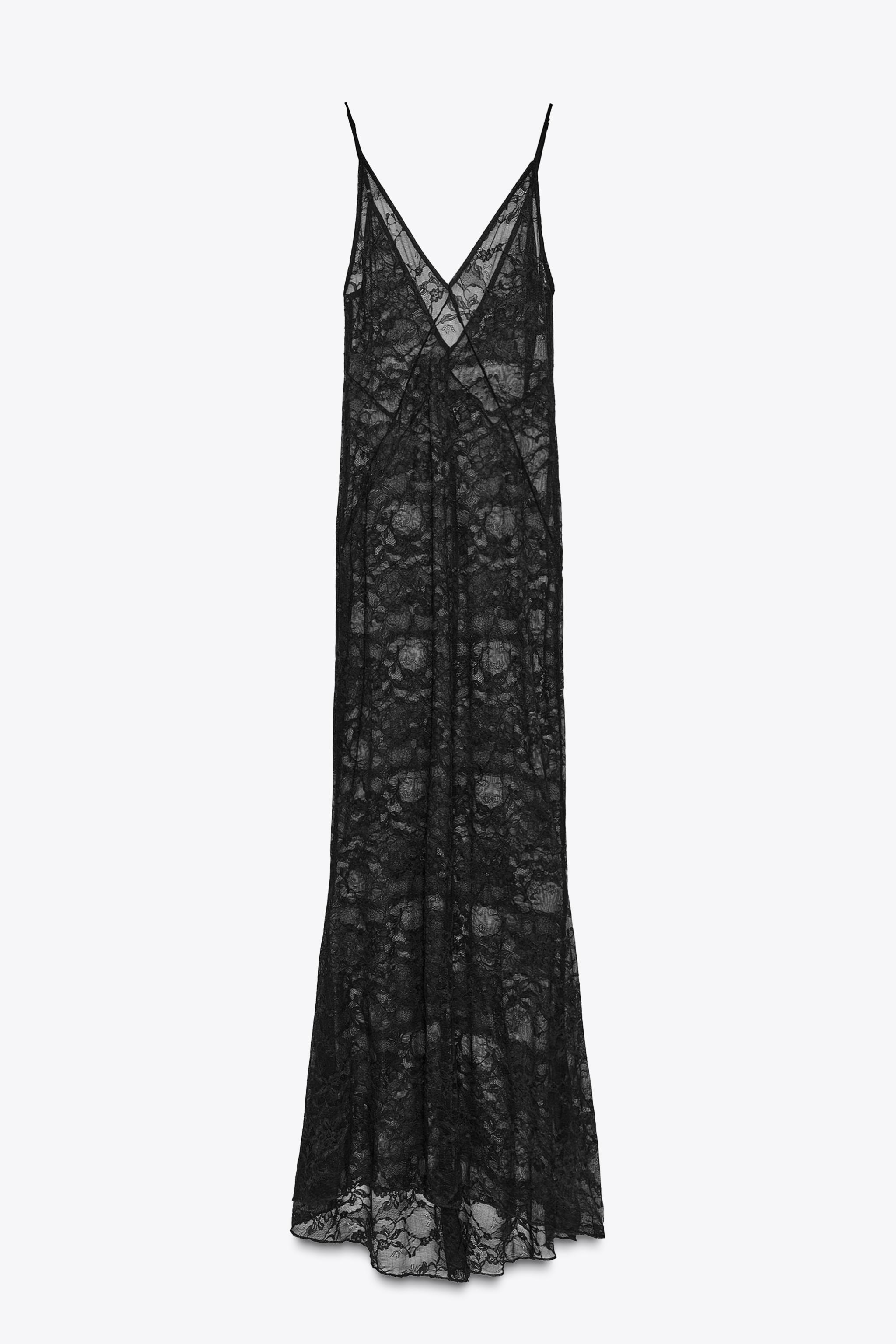 レースロングワンピース - ブラック | ZARA Japan / 日本