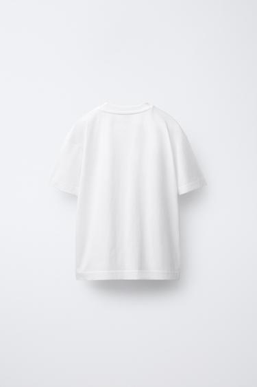 T-SHIRT JOGGING ÉTIQUETTES - Blanc de Zara - Image 1