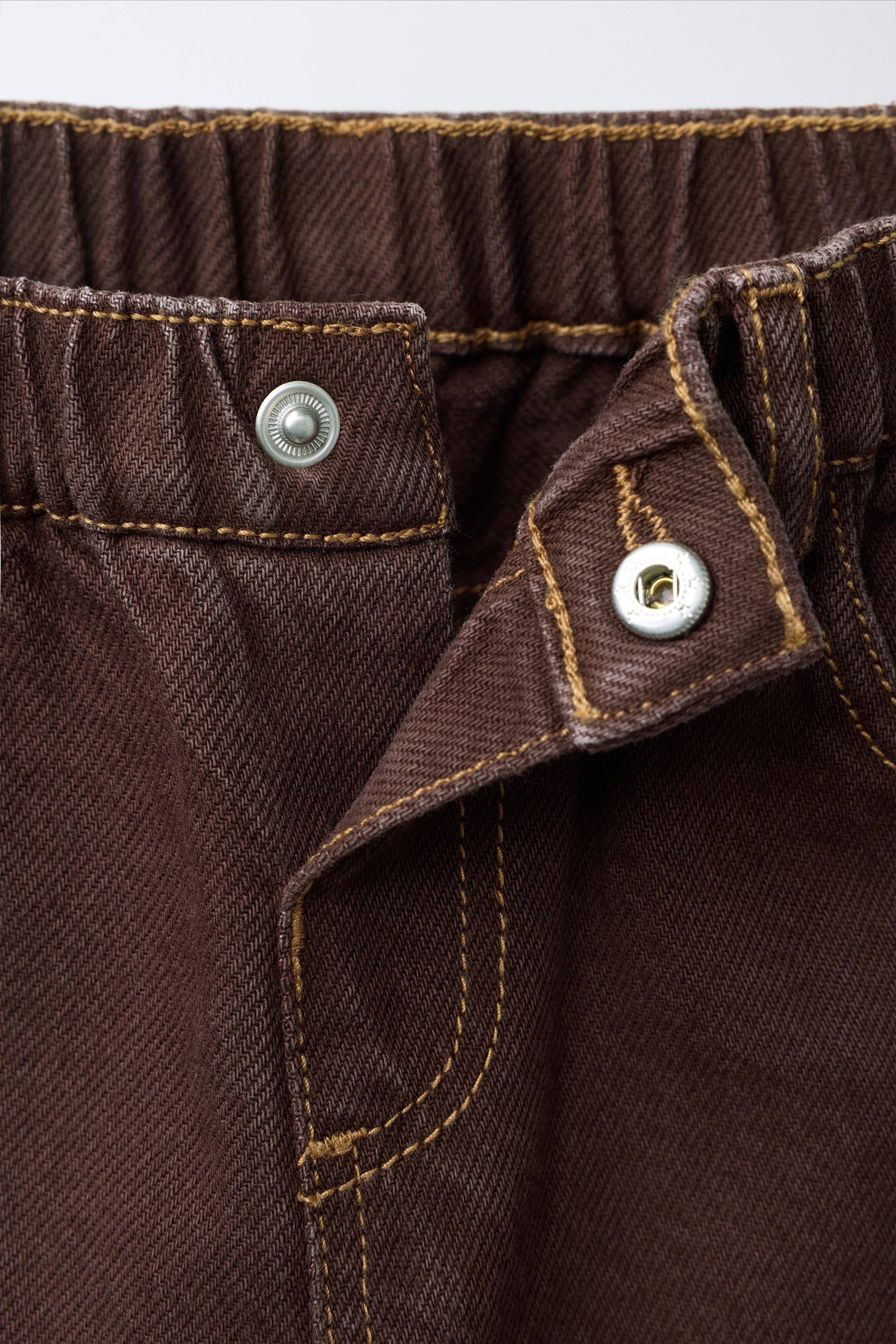 RUFFLED HEM TWILL PANTS