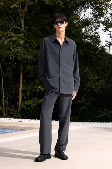 Zara 飄逸休閒版襯衫 - 深海藍色