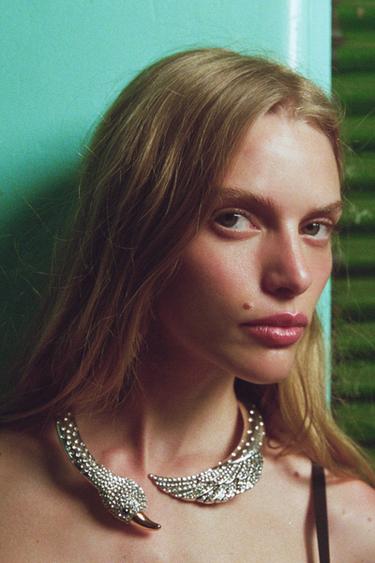 Zara SWAN JEWEL CHOKER - Silver