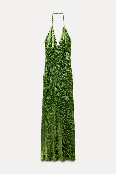Zara Woman Green Dress ZARA MIDI DRESS WITH GOLDEN APPLIQU OLIVE GREEN SS24 SIZES XS-XL Zara Woman Green Dress ZARA MIDI DRESS WITH GOLDEN APPLIQU OLIVE GREEN SS24 SIZES XS-XL