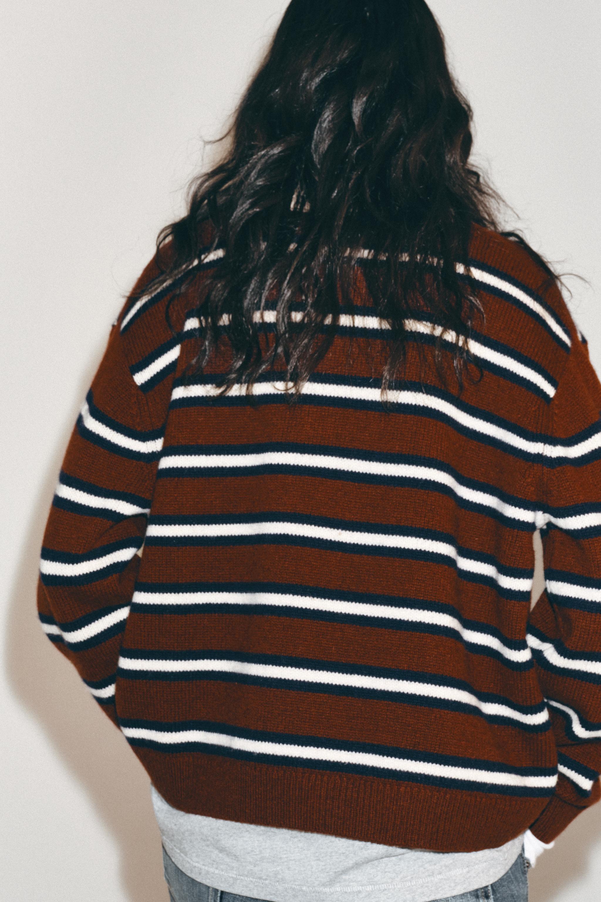 100% WOOL STRIPED POLO