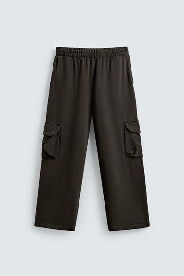 PANTALÓN CARGO LAVADO - Marrón de Zara