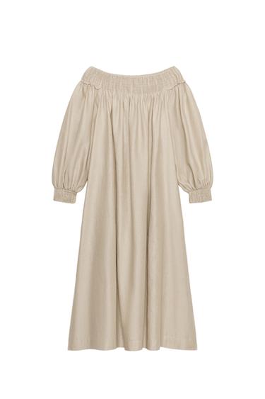 Zara MIDI HALJINA SA LANOM ZW COLLECTION – pesak / lapor