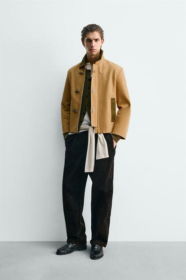 CAZADORA ALAMARES CUELLO CONTRASTE - Mostaza de Zara - Imagen 0