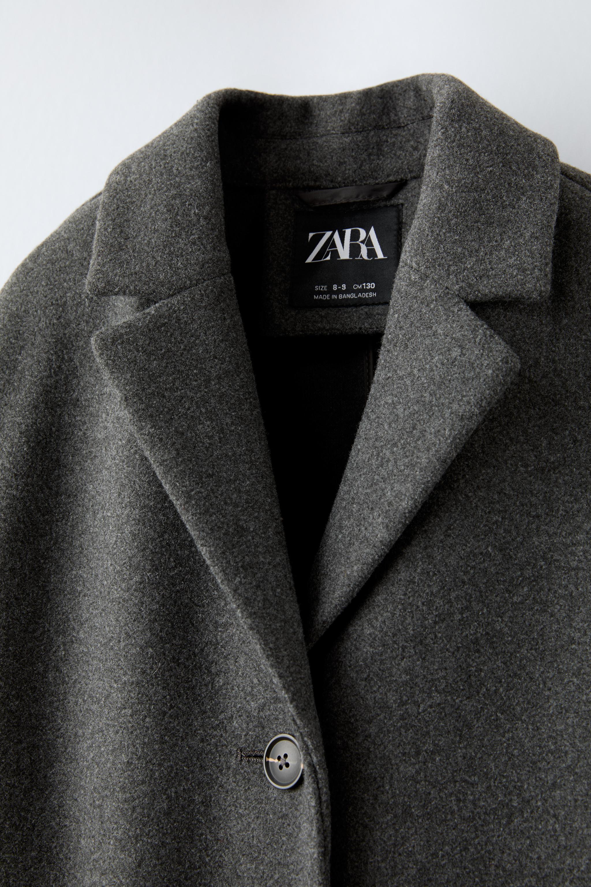 Grey wool coat zara online