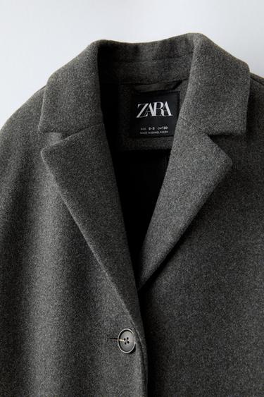 Zara FELT TEXTURE COAT - Mid-gray