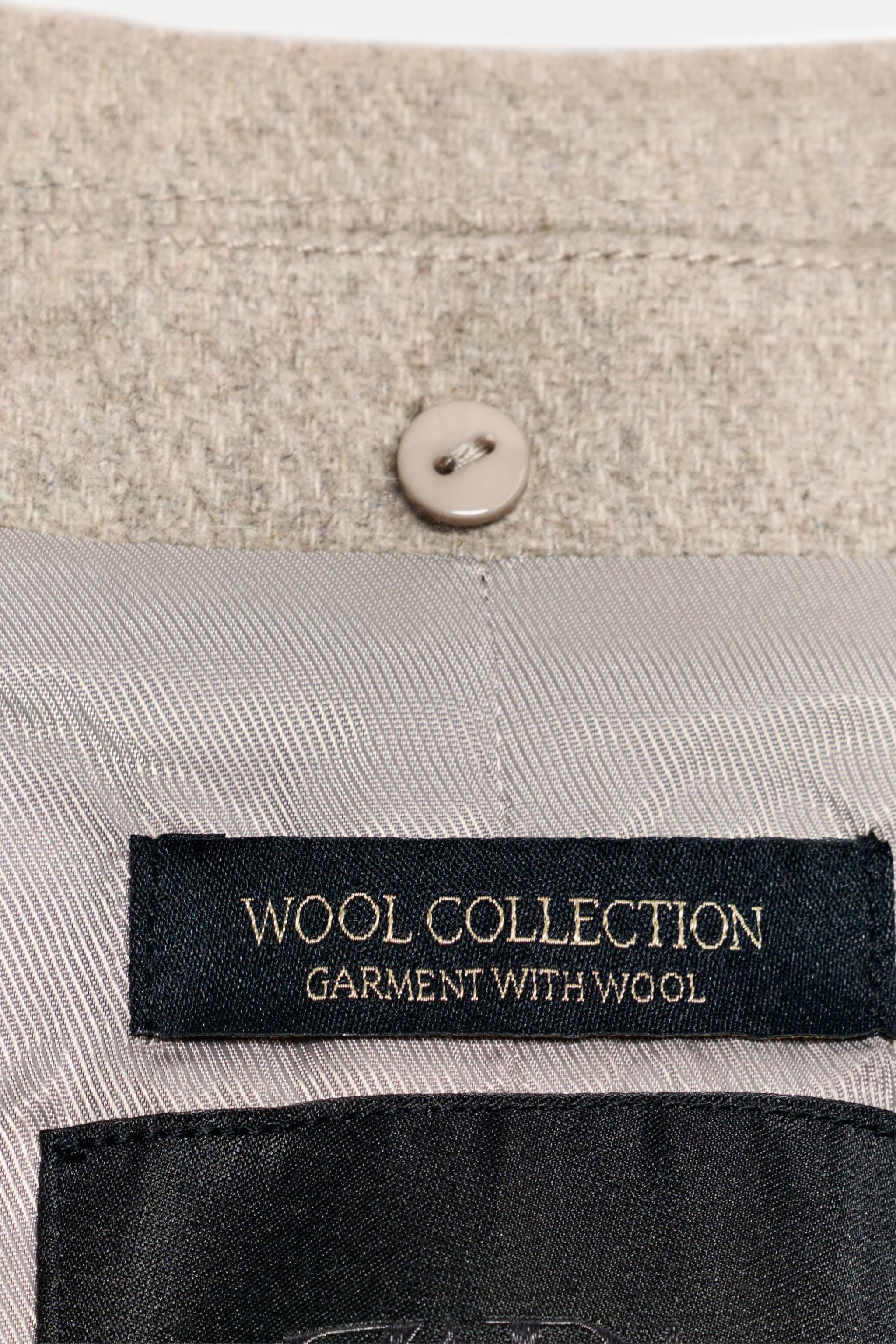 ZW COLLECTION WOOL FAUX FUR COLLAR COAT