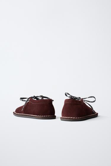 ZARA TIMELESS - LEATHER BALLERINA - Burgundy Red by Zara - Image 4