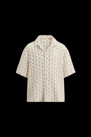 Zara TEXTURED CROCHET SHIRT - Multicolored - Image 0