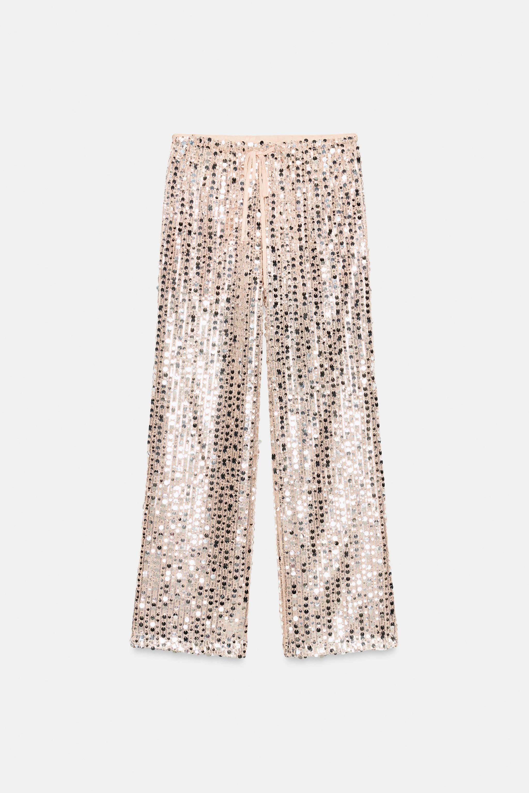 SEQUIN FLOWY PANTS