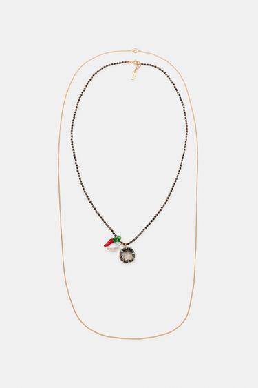 LEPOKOAK, 2KO SORTA, KATEA, PERLA ETA CHARMS - Urre kolorea, Zara-rena