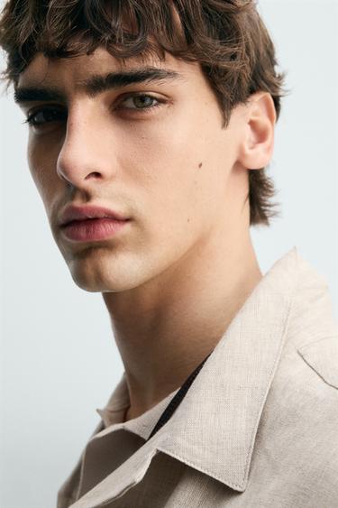 CHEMISE RELAXED FIT 100% LIN - Beige clair de Zara - Image 5