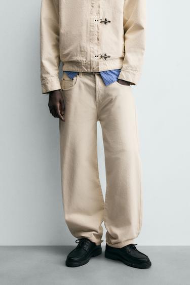 JEANS BALLOON FIT - Blanco roto de Zara