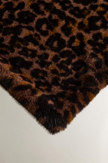 ANIMAL PRINT FLEECE THROW - Dark brown by Zara - Image 1