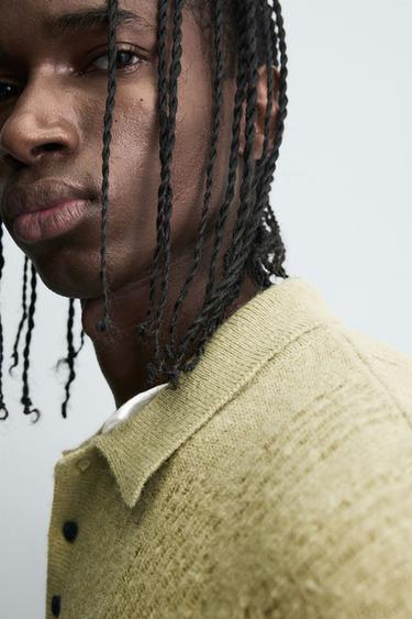 KNIT OPEN-WORK POLO SHIRT - Light green by Zara