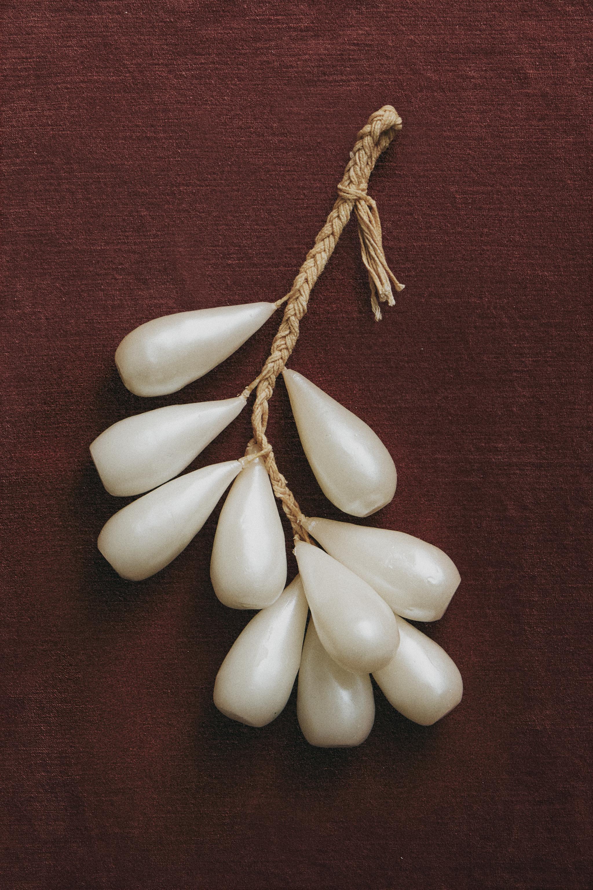 SET OF PEARLY CLUSTER CHRISTMAS CANDLES (SET OF 10)