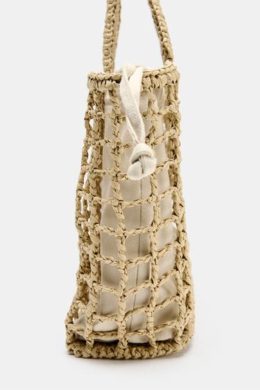 SAC À MAIN TRESSÉ - Beige clair de Zara - Image 2
