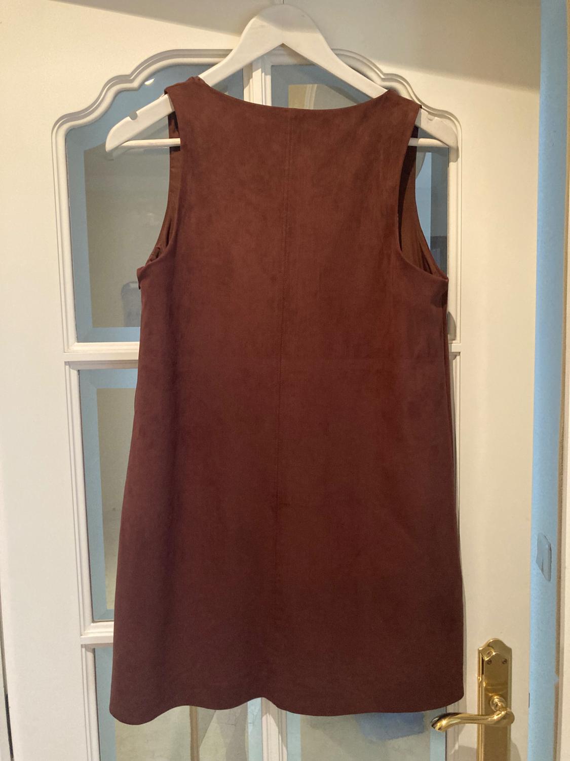 VESTIDO EFECTO ANTE COLOR MARRÓN CHOCOLATE. - Image 2
