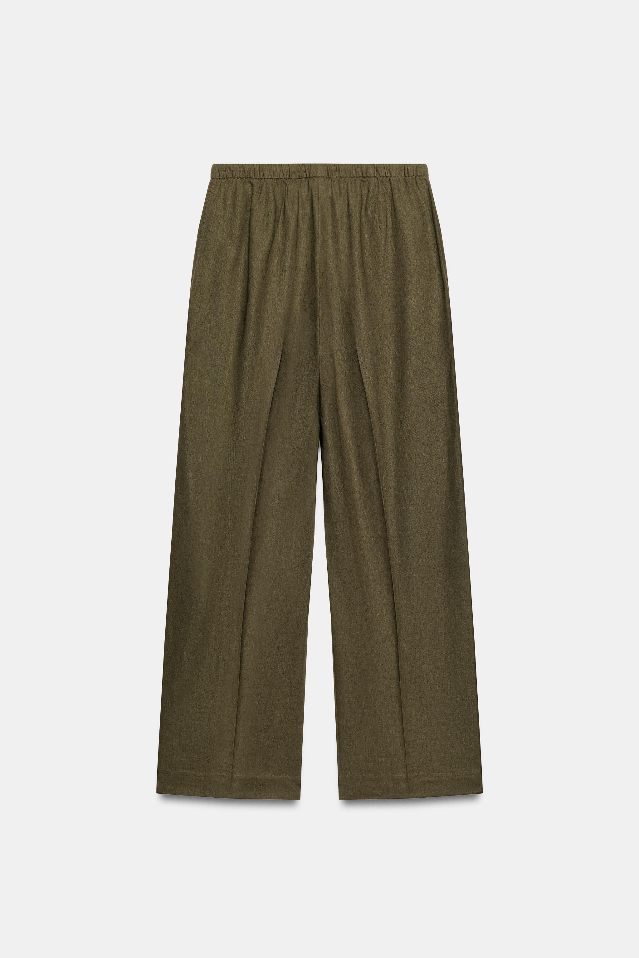 LINEN STRAIGHT LEG PANTS