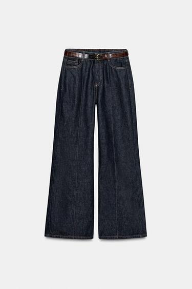 JEANS Z1975 WIDE LEG TIRO ALTO CINTURÓN - Azul de Zara