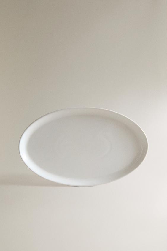 Zara OVAL CERAMIC BATHROOM TRAY - Cream - Image 0