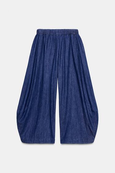 ZW COLLECTION VOLUME DENIM TROUSERS - Indigo by Zara - Image 0