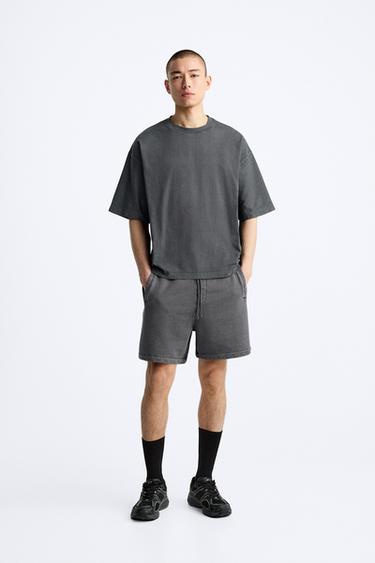 CAMISETA BOXY FIT - Gris oscuro de Zara - Imagen 0