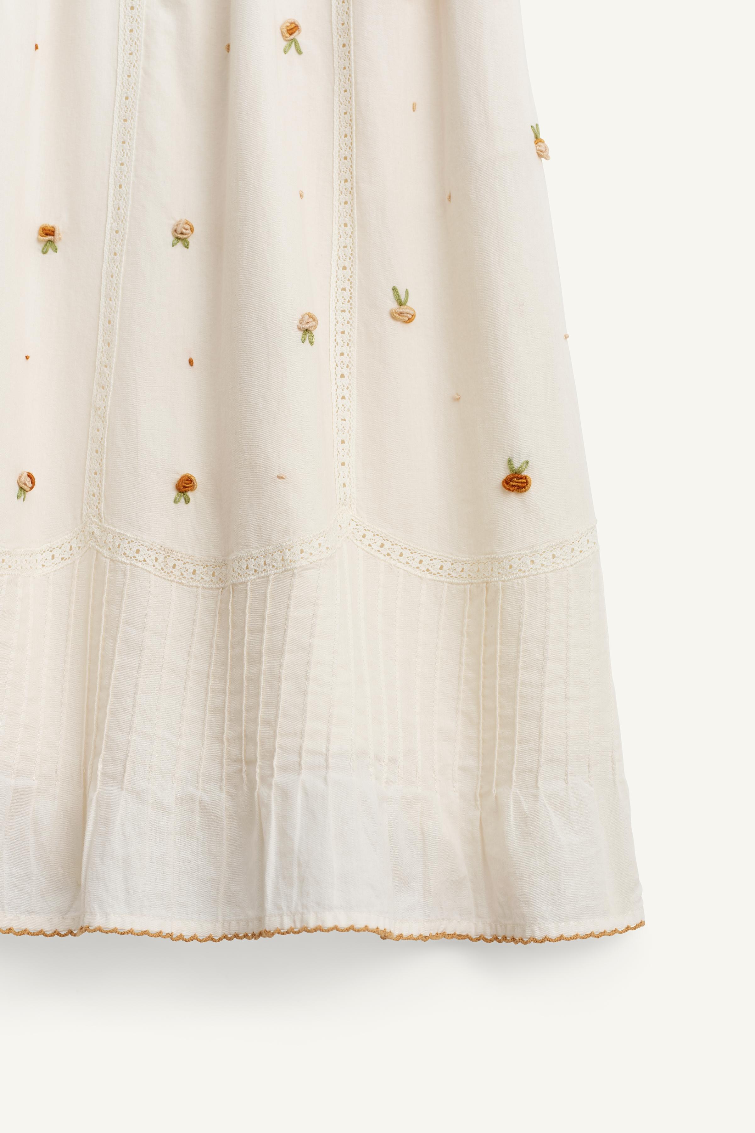 LIMITED EDITION EMBROIDERED FLORAL MIDI SKIRT