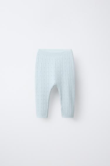RIB OPENWORK TROUSERS - Light blue by Zara