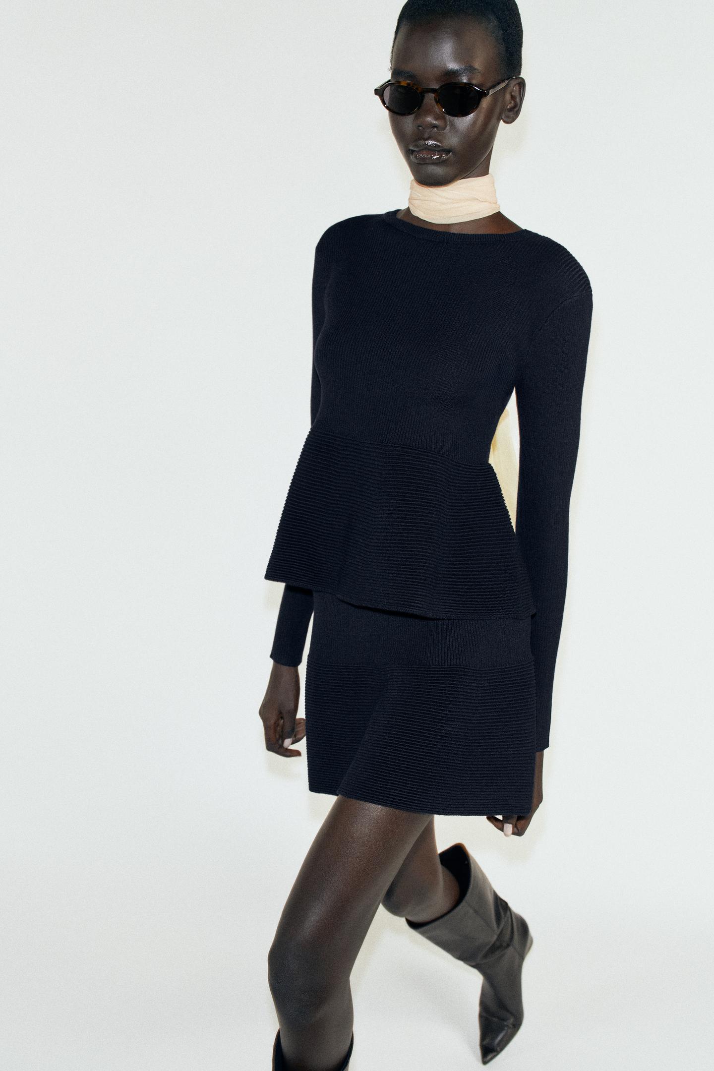 Женский свитер Zara Peplum Knit, цвет: Тёмно-синий — фото 4