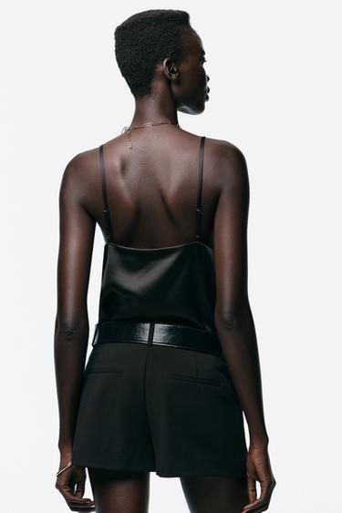 LOW-RISE SKORT WITH BELT - Black by Zara - Image 4