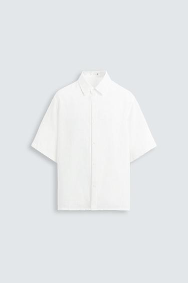 Zara ABSTRACT PRINT SHIRT - White