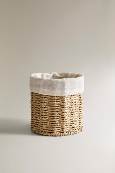 Zara Açık bej - KETEN ASTARLI YUVARLAK SEPET