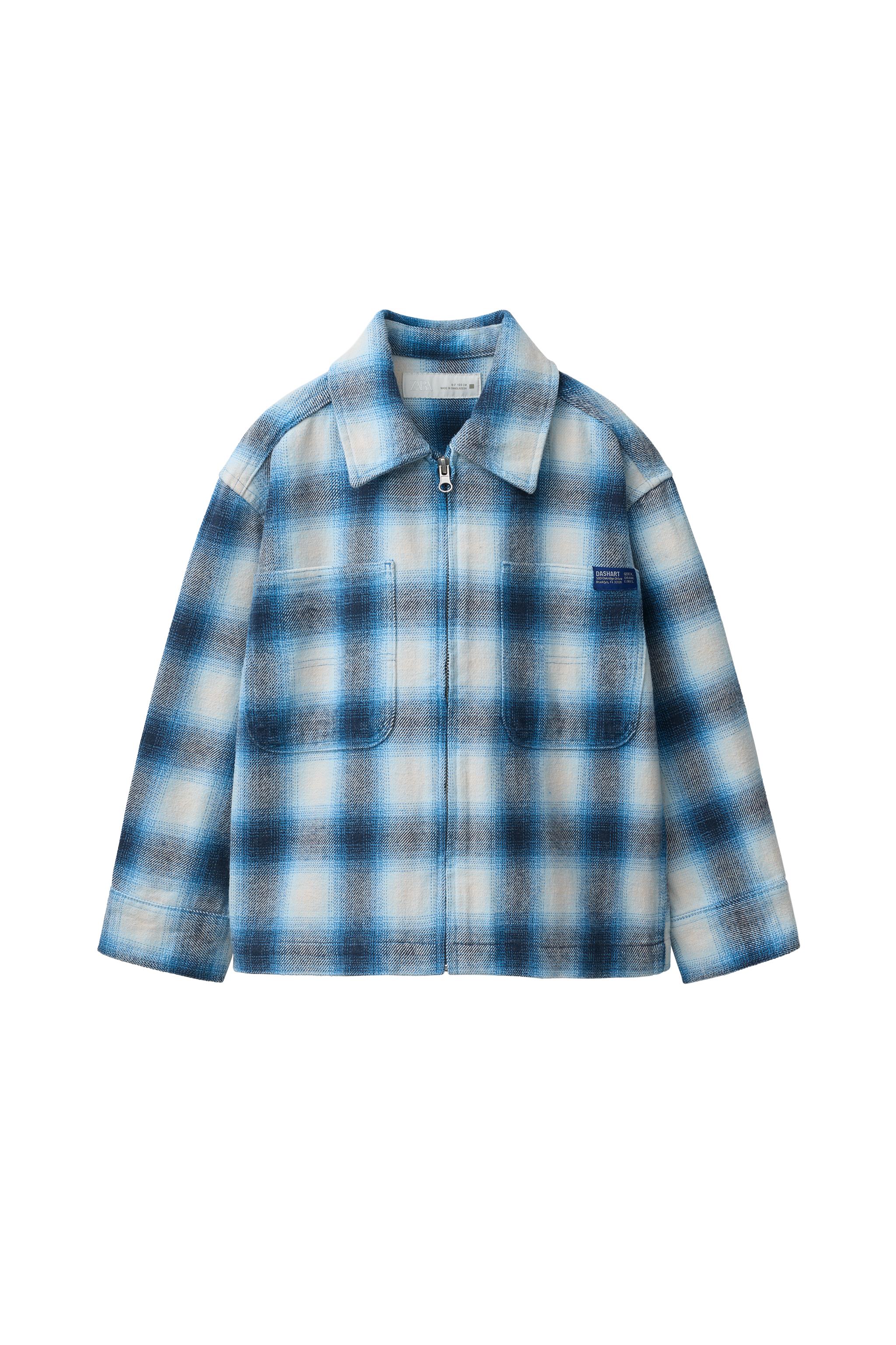 チェック柄シャツジャケット - ブルー | ZARA Japan / 日本