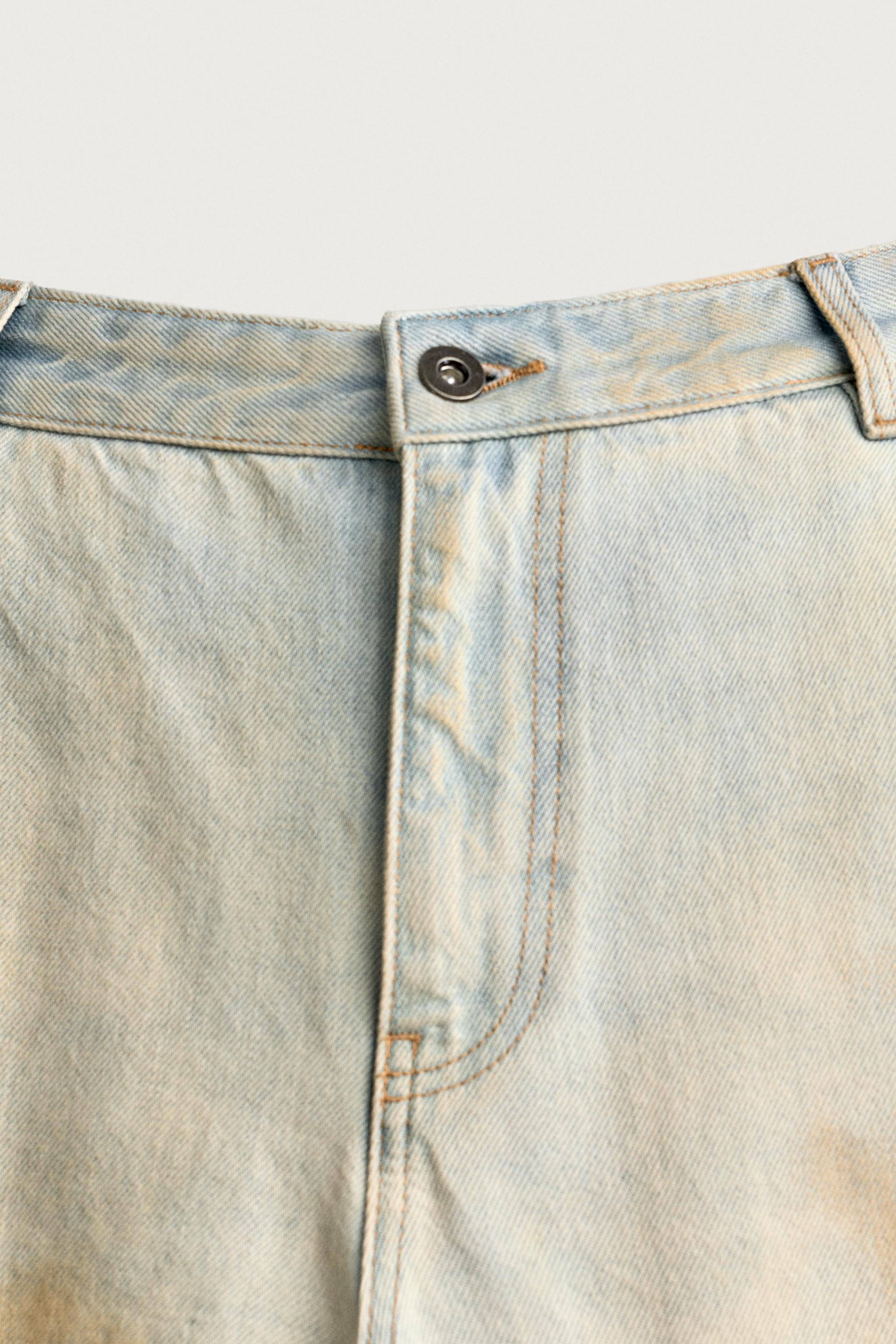 Мужские джинсы Zara VINTAGE-WASH CARPENTER PANTS — фото 9