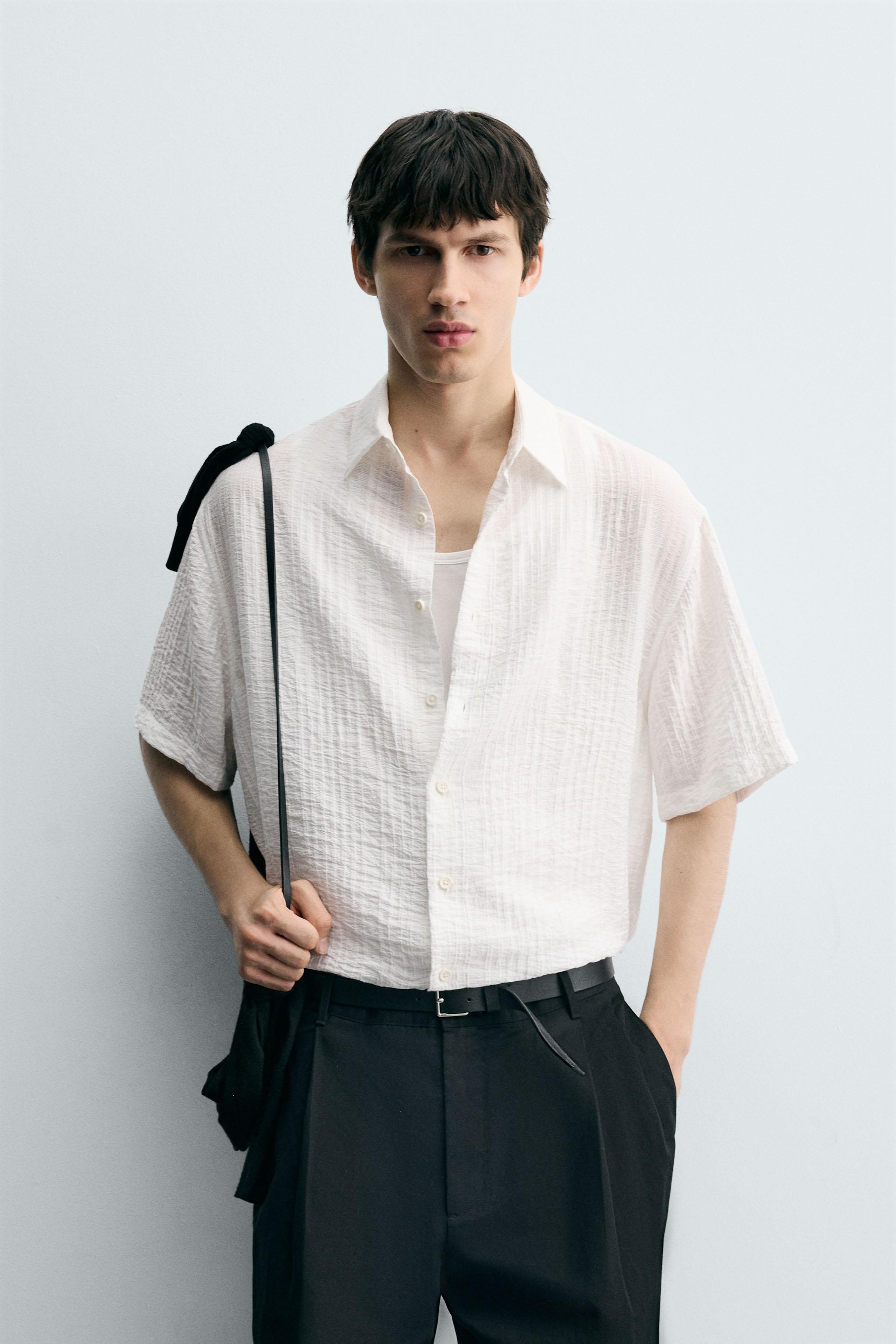 試着のみ　ZARA メンズ　セットアップ　シャツ　パンツ　ジャケット　白 試着のみ ZARA メンズ セットアップ シャツ パンツ ジャケット